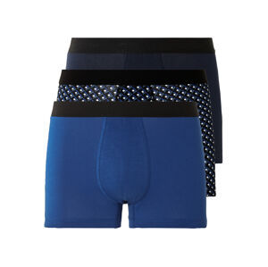 LIVERGY® Pánske boxerky, 3 kusy (L, bodky/navy modrá/modrá)