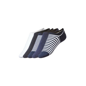 LIVERGY Pánske členkové ponožky, 5 párov (39/42, biela/námornícka modrá)