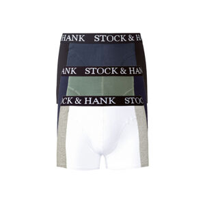 Stock&Hank Pánske boxerky Benjamin, 3 kusy (M, čierna/námornícka modrá/biela)