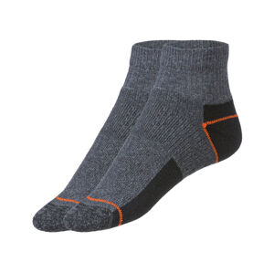 PARKSIDE® Pánske pracovné ponožky, 3 páry (43/46, sivá/čierna/oranžová)
