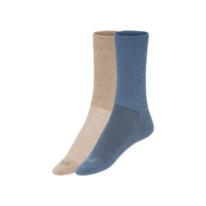 LIVERGY® Pánske ponožky, 2 páry (43/46, modrá/béžová)