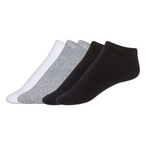 LIVERGY® Pánske členkové ponožky, 5 párov (43/46, biela/sivá/čierna)