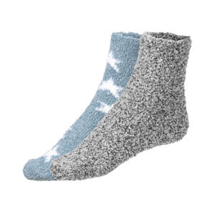 esmara® Dámske hrejivé ponožky, 2 páry (39/42, modrá/sivá)