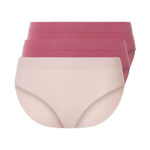 esmara® Dámske bezšvové nohavičky, 3 kusy (L (44/46), ružovofialová/bledoružová)