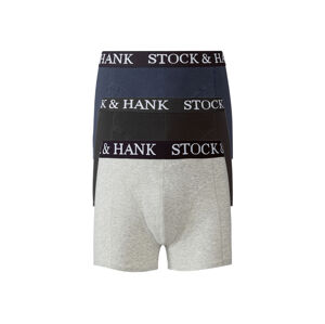 Stock&Hank Pánske boxerky Benjamin, 3 kusy (XXL, námornícka modrá/čierna/bledosivá)