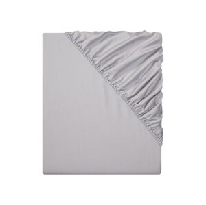 LIVARNO home Napínacia plachta z bavlneného saténu, 90-100 x 200 cm  (sivá)