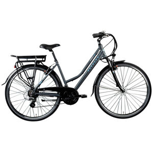 Zündapp Elektricky trekingový bicykel 7.7 700c, 28", zelená (sivá/modrá, dámsky)