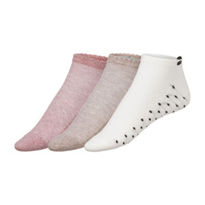 esmara Dámske nízke ponožky, 3 páry (35/38, biela/tmavoružová/sivá)