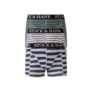Stock&Hank Pánske boxerky Benjamin, 3 kusy (L, zelená/bledosivá/námornícka modrá/sivá)