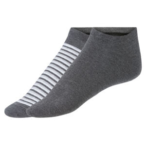 LIVERGY® Pánske členkové ponožky, 3 páry (39/42, šedá/pruhy)