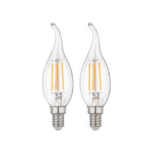 LIVARNO home Filamentová LED žiarovka (plameň E14, 2 kusy)