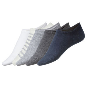 LIVERGY® Pánske nízke ponožky, 5 párov (39/42, biela/šedá/námornícka modrá)