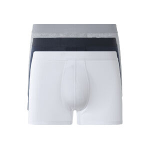 LIVERGY® Pánske boxerky, 3 kusy (L, námornícka modrá/sivá/biela)