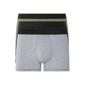 LIVERGY® Pánske boxerky, 3 kusy (M, čierna/sivá/zelená)