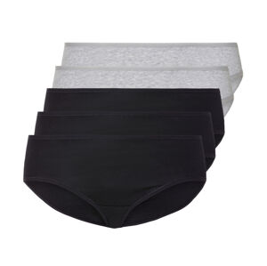 esmara® Dámske nohavičky XXL, 5 kusov (XXL (52/54), čierna/sivá)