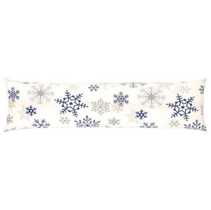 LIVARNO home Zimný poťah na vankúš pre ľudí spiacich na boku, 40 x 145 cm (biela/snehové vločky)