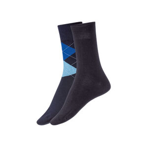 LIVERGY Pánske ponožky, 2 páry (43/46, navy modrá)
