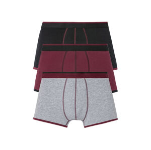 LIVERGY® Pánske boxerky, 3 kusy (XL, námornícka modrá/červená/sivá)